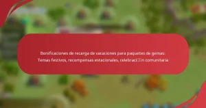 Bonificaciones de recarga de vacaciones para paquetes de gemas: Temas festivos, recompensas estacionales, celebración comunitaria