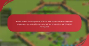 Bonificaciones de recarga específicas del evento para paquetes de gemas: vinculadas a eventos del juego, recompensas estratégicas, participación del jugador