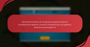 Bonificaciones diarias de recarga para paquetes de gemas: Actualizaciones regulares, Incentivos constantes para los jugadores, Aumentos de participación